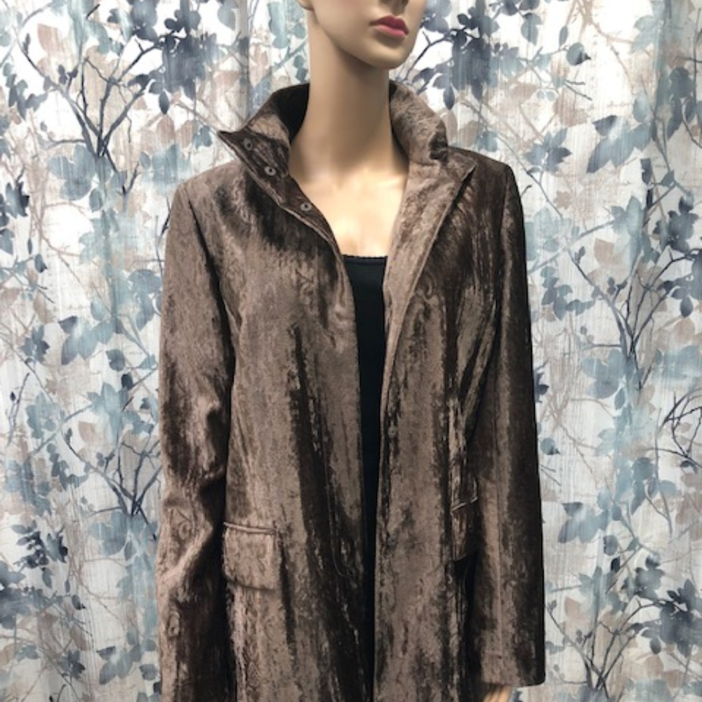 DKNY long velvet jacket.